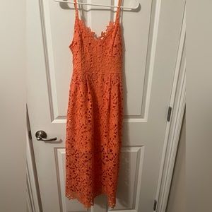 ASTR the Label Coral Lace Midi Dress